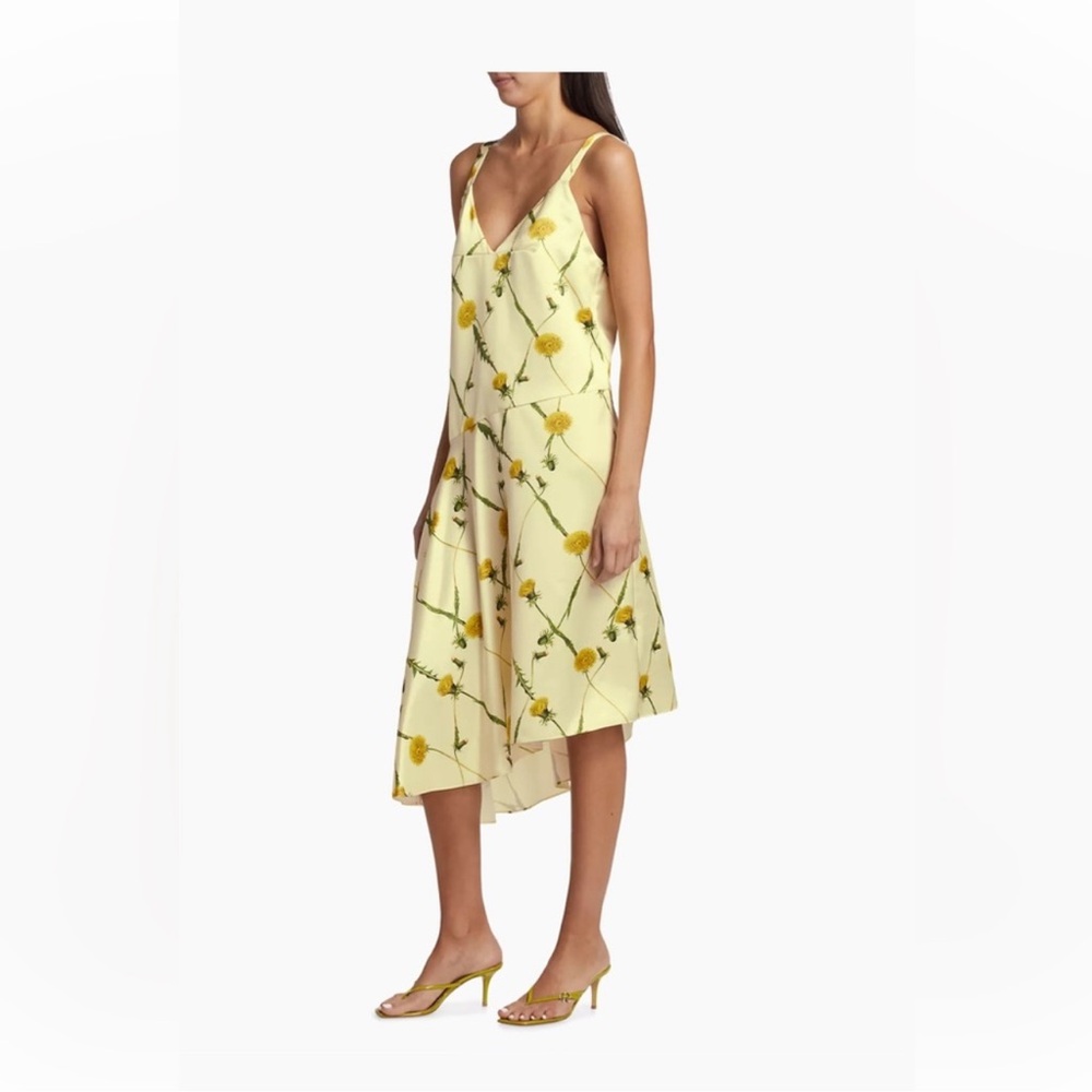 Burberry Yellow Floral Midi Dress